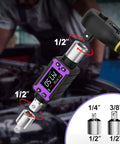 Half Inch Digital Torque Adapter Slim Electronic Torque Wrench Converter For Tight Engine Bays And Confined Spaces displayed in use