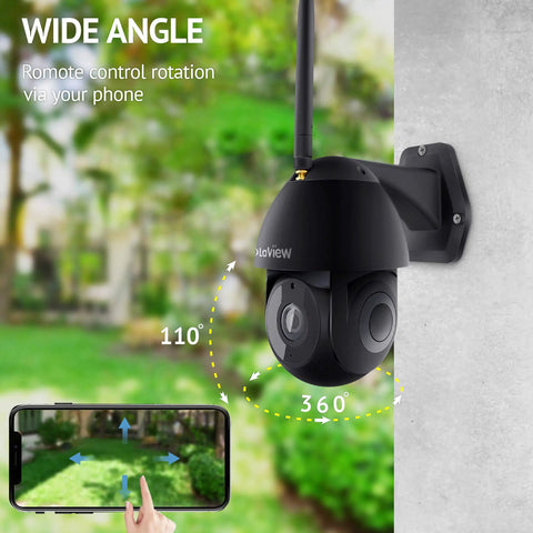 Outdoor Security Camera 1080P HD WiFi Pan Tilt 360 View With Night Vision And Two Way Audio IP65 Weatherproof