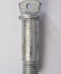 Close-up of a galvanized 7/8 inch screw pin from Four Pack Galvanized Bow Shackles Three Quarter Inch D Ring Shackle With Seven Eighths Inch Screw Pin Heavy Duty Recovery Gear For Four By Four Vehicles Built Tough With Rust Resistant Finish And High Load Capacity Off Road Ready.