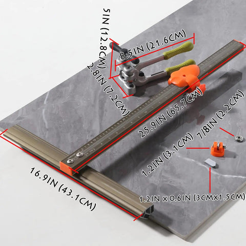 Pro Grade Manual Tile Cutter For Porcelain And Ceramic Tiles With 48 Inch Large Format Cutting Capacity Includes Running Pliers