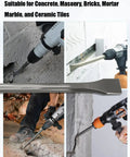 Pneumatic Taper Punch And Air Cold Chisel Three Piece Set, 18 Inch Length, 0.401 Inch Hammer Shank, used on concrete surface