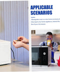 10-Pack Microwave Waveguide Cover Mica Sheets used for oven insulation shield installation, showing hands placing cover on a microwave.