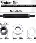 Chevy Harmonic Balancer Installation Tool 66515 For SBC And BBC Cranks size details with threaded end press and washers.