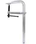 Heavy Duty Drop Forged Steel F Clamps 1400 Lbs Force 12 Inch Jaw Opening 4-3/4 Inch Throat Depth Pack Of 4 side view of a sturdy F clamp.