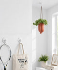 Heavy Duty Adhesive Swivel Hooks Four Pack No Drill Rotating Wall Mounts For Living Room Lights Indoor Plants Wind Chimes Effortless Breezy Hangin Setup To Level Up Your Personal Space with hanging planter and decor.