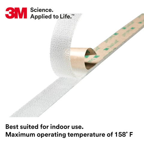 Clear Low Profile Reclosable Fastener Roll Crafted From Tough Polyolefin Tape With Interlocking Mushroom Heads Offers A Rock Solid Heavy Duty Grip. 1 inch by 50 yard clear tape.