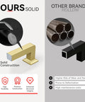 Solid vs hollow construction comparison of 30 Pack 5 1/16 Inch Gold Cabinet Handles, Solid Zinc Alloy Heavy Duty Cabinet Pulls