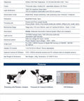 Inverted Metallurgical Microscope LM2000 With Infinity Corrected LIOS Optics Big Field Of View And High Resolution Imaging 50x To 100x Magnification Five LWD Infinity Dry Objectives 5x 10x 20x 50x 100x Brightfield And Polarized Light technical parameters chart