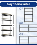 Beefy Heavy Duty Garage Storage Shelf System With 2180 Lbs Total Capacity Five Tier Adjustable Steel Shelves installation steps.