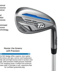 Close-up of a wedge golf club from Women Gold TP 11-Piece Complete Golf Club Set Right Hand Petite, highlighting precision features.