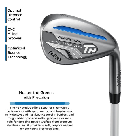 Close-up of a wedge golf club from Women Gold TP 11-Piece Complete Golf Club Set Right Hand Petite, highlighting precision features.