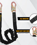 Retractable Safety Harness Lanyard For Fall Protection And Climbing, 6 Ft Tree Strap with Dual Snap Hook