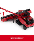 7250 Tracked Diecast Model With Dope 12 Row Corn Head And Grain Head, One Sixty Fourth Scale Prestige Collection, Foldable Unloader Extension visible.