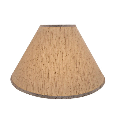 Transitional Hardback Empire Spider Lamp Shade in yellowish brown gauze, 7 inch top, 20 inch bottom, 12.5 inch slant height