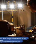Beastly Bright 21000 Lumen LED Work Light With Tripod Stand Three Adjustable Heads Each With Its Own Switch IP66 Waterproof