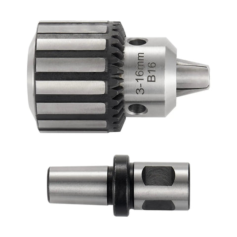 Rock Solid Heavy Duty Magnetic Drill Chuck With 5/8 Inch Capacity And 3/4 Inch Weldon Shank Adapter showing chuck and adapter details.