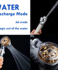 High Pressure Handheld Showerhead With Filters, Vortex Turbine Hydro Jet Spray demonstrating water discharge in jet mode