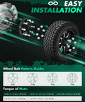 Diagram showing installation of 4Pcs Beefed Up Wheel Adapters Kit 8x6.5 To 8x180 1.5 Inch Spacers, torque guide for Silverado models.