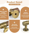 Product detail showing Set Of Five Sleek Solid Brass And Walnut Wood Cabinet Pulls 4.7 Inch instructions and features