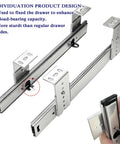 Under Desk Keyboard Tray Slides With Ball Bearing Runners 30cm 35cm 40cm Heavy Duty Extendable Rails shown in steel close-up