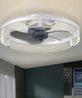 Low Profile Ceiling Fan With Lights And Remote Dope Modern Flush Mount LED Stepless Dimmable Fixture With Reversible Blades