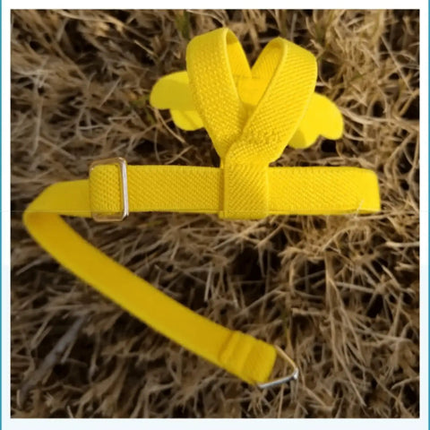 Yellow parrot bird harness leash for outdoor training adjustable flying harness with durable nylon anti chew front chain