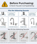 Compatibility chart for NSF Certified Faucet Water Filter 0.01 Micron Ultra Filtration for standard bathroom sink faucets