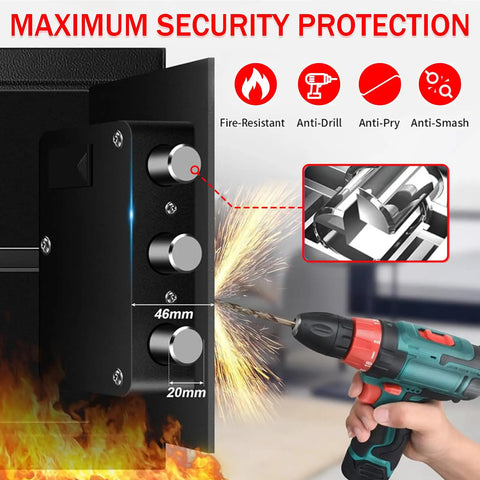 Beefy 3.4 Cu Ft Water And Fireproof Home Safe With Digital Keypad And Back Up Key Dual Anti Pry Locking System fire drill test