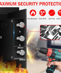 1.2 Cubic Feet Small Fire Safe Box For Home With Fireproof Build Digital Keypad Lock, drill demonstrating security features