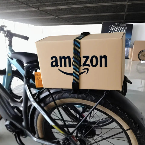 Heavy Duty Bike Rack Straps Adjustable From 16 To 40.5 Inches Black Nylon Universal Fit securing box on bike