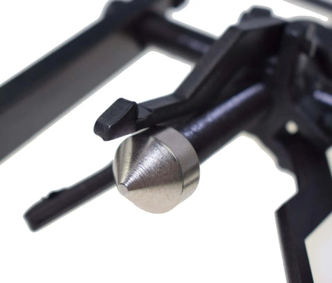 Close-up of Beefy Three Jaw Inner Bearing Puller Set With Jaw Pilot Bearing Puller Bushing Gear Extractor tool end.