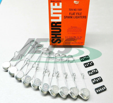 Shurlite 10 Spark Lighters With 25 Replacement Flints For Welding Torches Refill Kit With Durable Striker Igniters Pro Grade