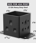 Heavy Duty 4x4 Post Base Anchor Kit With All Accessories For Wood Fence Deck And Pergola Mounting In Steel Post Brackets