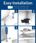 Installation steps for Elongated Toilet Seat With Easy Clean Hinges Quick Release For Deep Cleans No Fuss Durable Enameled Wood