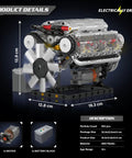 DIY Mini V8 Engine Model Kit With 535 Pieces For Teens And Adults, Functional Engine Build, STEM Gearhead Style, Educational Hobby Gift For Ages 14 Plus, ABS plastic, 19.3 cm model