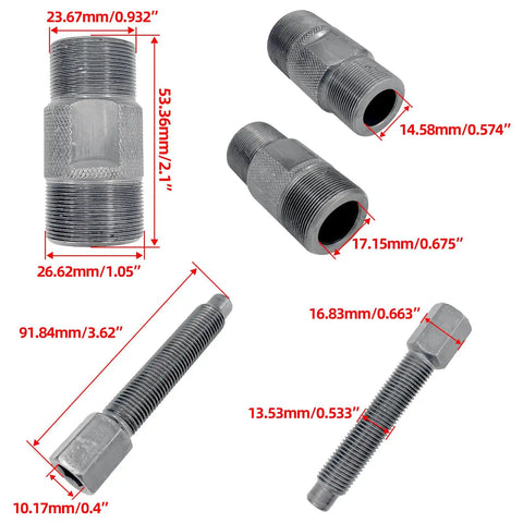 All In One Ignition Kit For GY6 125cc Engines - detailed flywheel puller dimensions shown