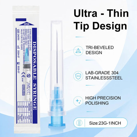 Twenty Pack 3Ml Luer Lock Syringes Built Legit To Handle Tough Lab Work And Industrial Jobs Featuring Hella Sharp 23 Gauge 1 Inch TriBevel Steel Tips