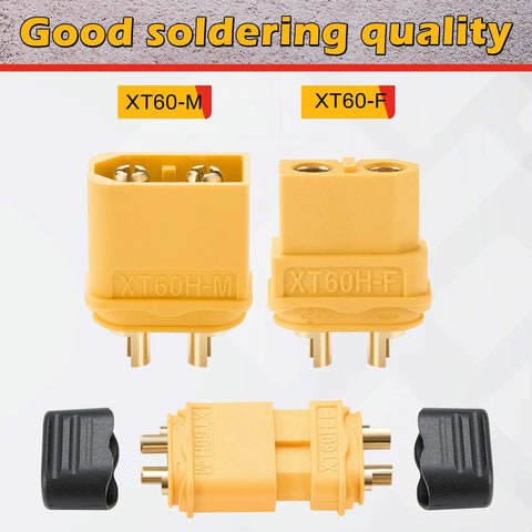 XT60 Upgrade 24 Pair Battery Connectors Set For RC, Male And Female Bullet Plugs With 48 Sleeves