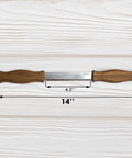 Straight Draw Knife For Wood Carving Featuring Hella Comfy Solid Oak Handles Coated In Natural Linseed Oil, 14'' length.