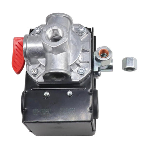 Front view of Air Compressor Pressure Switch Z-D26612 120-150 PSI Adjustable One Quarter Inch FNPT Inlet 26 Amp 120 Volt Replacement Part