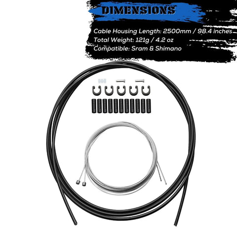 Universal Bicycle Shifter Cable Housing Set For Derailleur Systems Durable Black Upgrade Kit To Restore Smooth Quick Gear Shifts