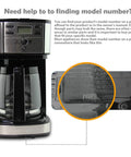 Black 12-cup glass replacement coffee carafe for Hamilton maker models 49980A/Z, 49983, 49618; front view.