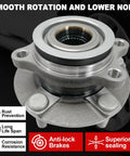 Close-up of Pair 513298 Front Wheel Bearing Hub Assembly for Multiple 5 Lug Vehicles with ABS, showing anti-lock brakes features