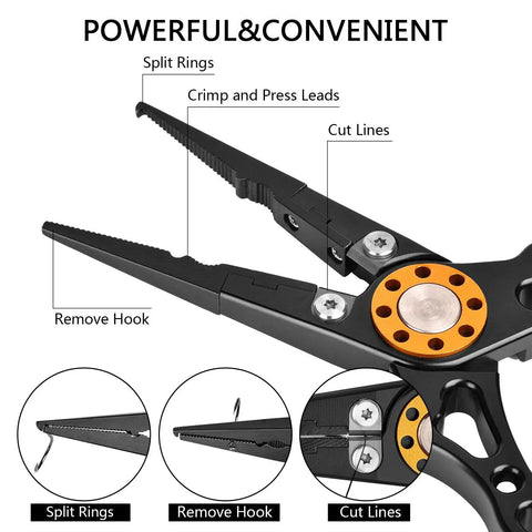 Pro Grade Fish Lip Gripper Pliers With Upgraded 4.3 Inch EVA Foam Handle featuring split ring and hook remover