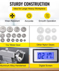 Heavy Duty 210Mm X 400Mm Mini Metal Lathe With Variable Speed Control Up To Two Thousand Two Hundred Fifty Rpm digital screen and aluminum handwheel.