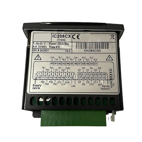 Solid Rock Heat Pump Water Cooled Unit Thermostat Temperature Controller IC208CX with wiring terminals and label details