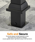 Grill-Ready Outdoor Gazebo 10 By 12 Ft Hardtop base with expansion screws on concrete.