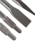 Close-up of Amazon AConnet 4-pack 16-inch demolition hammer drill bits with flat-tip and bull-point chisels