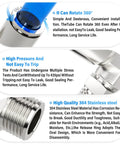 304 Stainless Steel Male Elbow Push To Connect Fitting Five Sixteenth Inch Tube Outside Diameter OD X One Eighth Inch NPT Thread 90 Degree Pneumatic Fitting Pack Of Two shown with rotation and pressure features