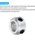 Four Pack Aluminum Shaft Collars With Eight Millimeter Bore And Five Sixteenth Inch Fit, Set Screw Style Clamping Collars, Silver Finish